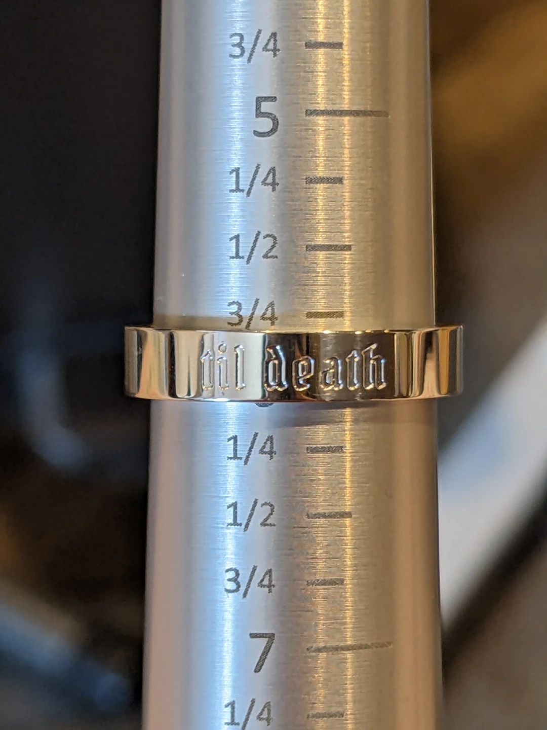 Size 6 "Til Death" Band Ring - photo 2