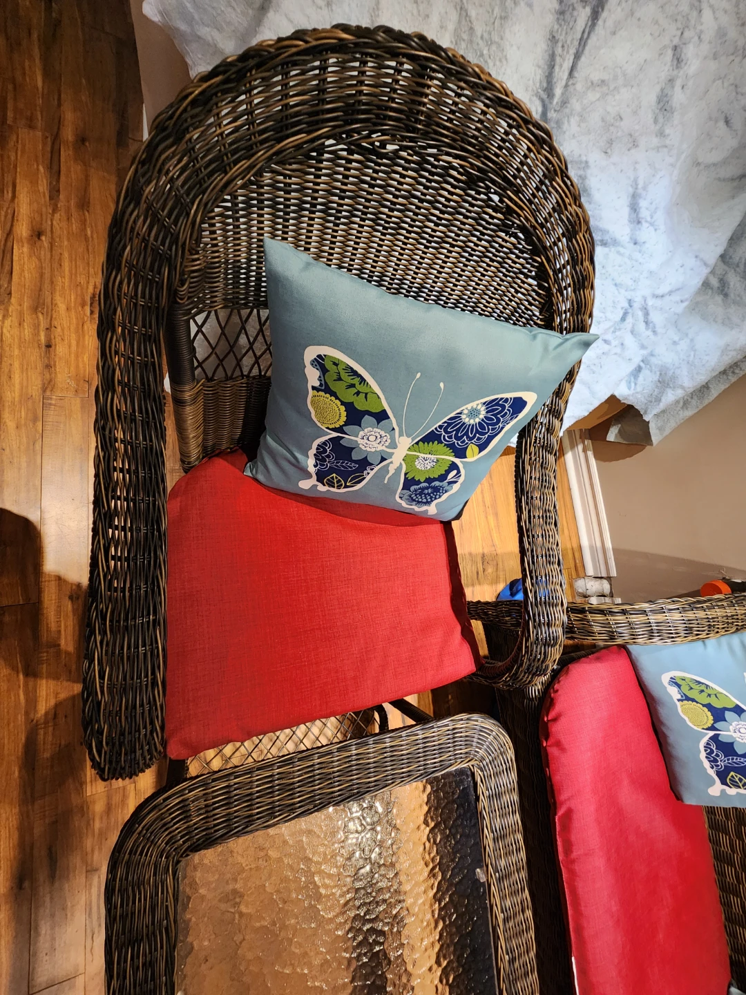 Wicker Patio Set with Cushions and Table - photo 3