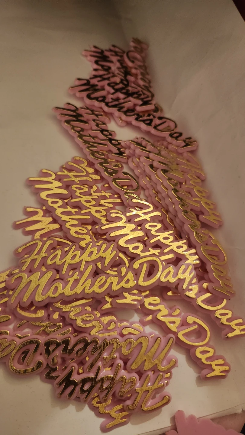 Happy Mother's Day Cake Toppers (Pink & Gold)