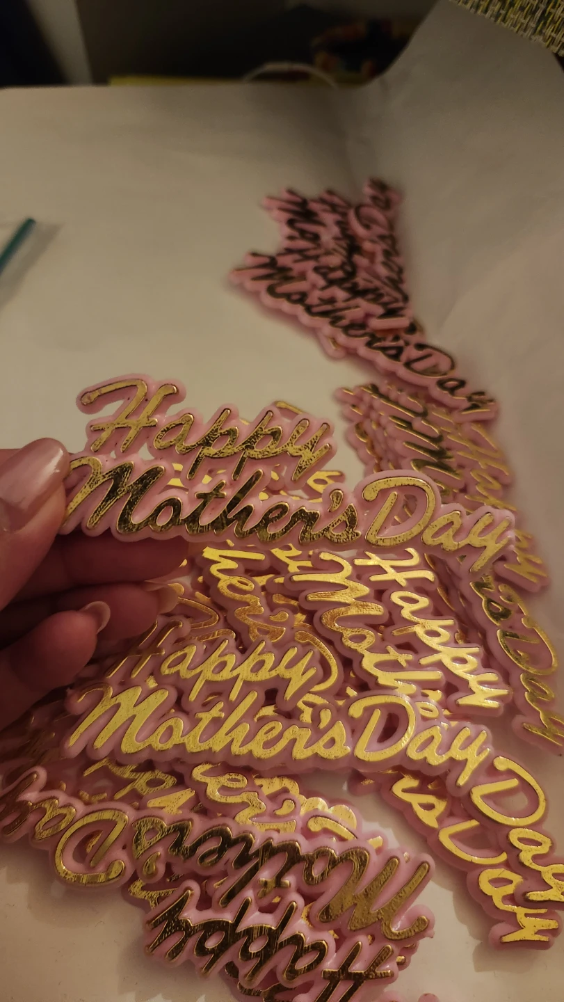 Happy Mother's Day Cake Toppers (Pink & Gold) - photo 2