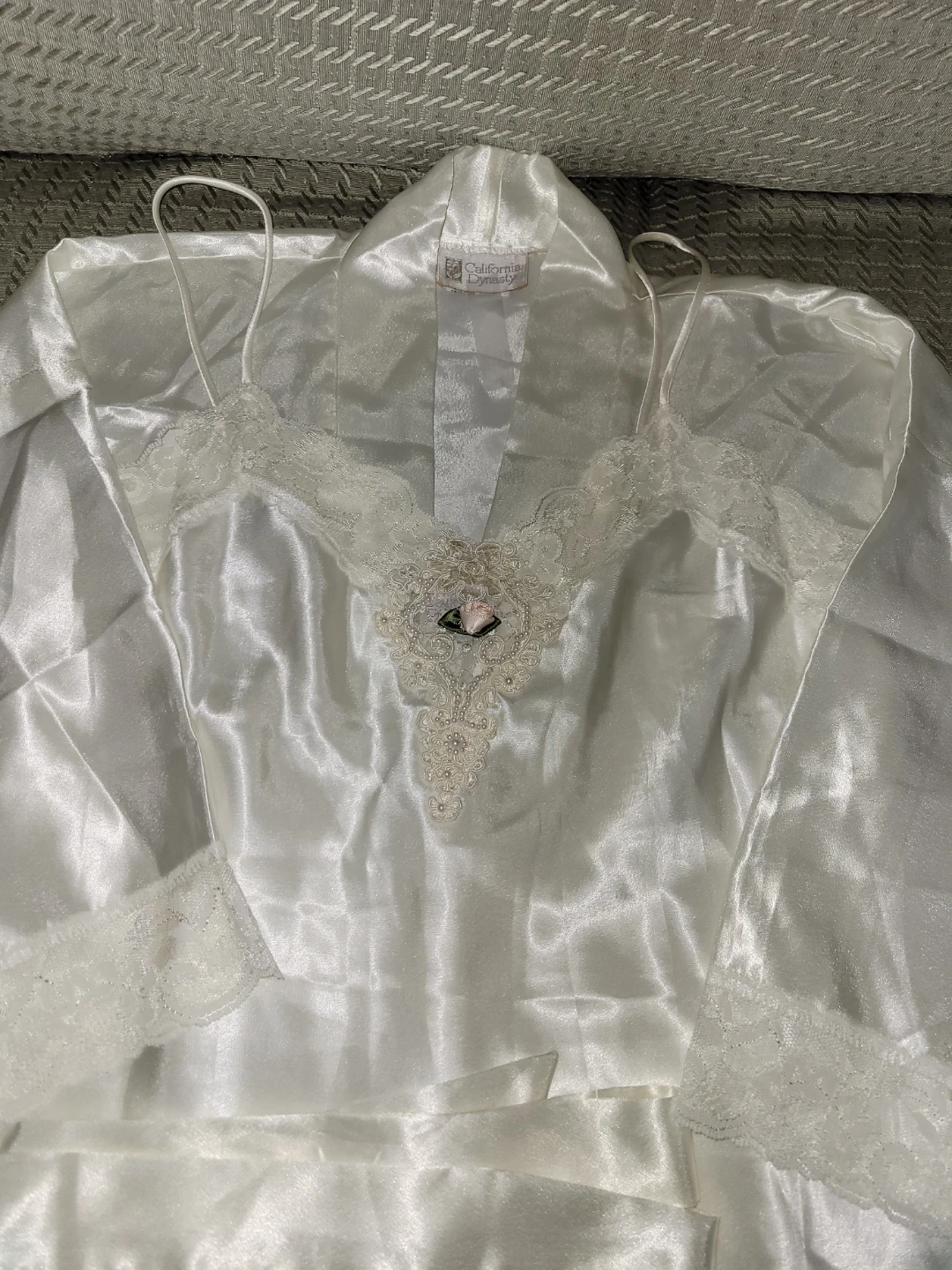 California Dynasty Satin Robe and Camisole Set