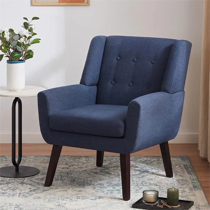 Blue Accent Chair with Button Tufting - photo 3