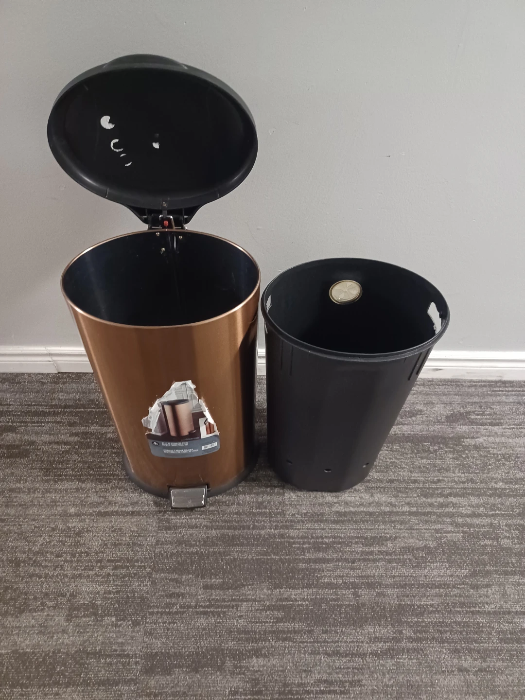 Rose Gold Stainless Steel Step Trash Can - photo 2