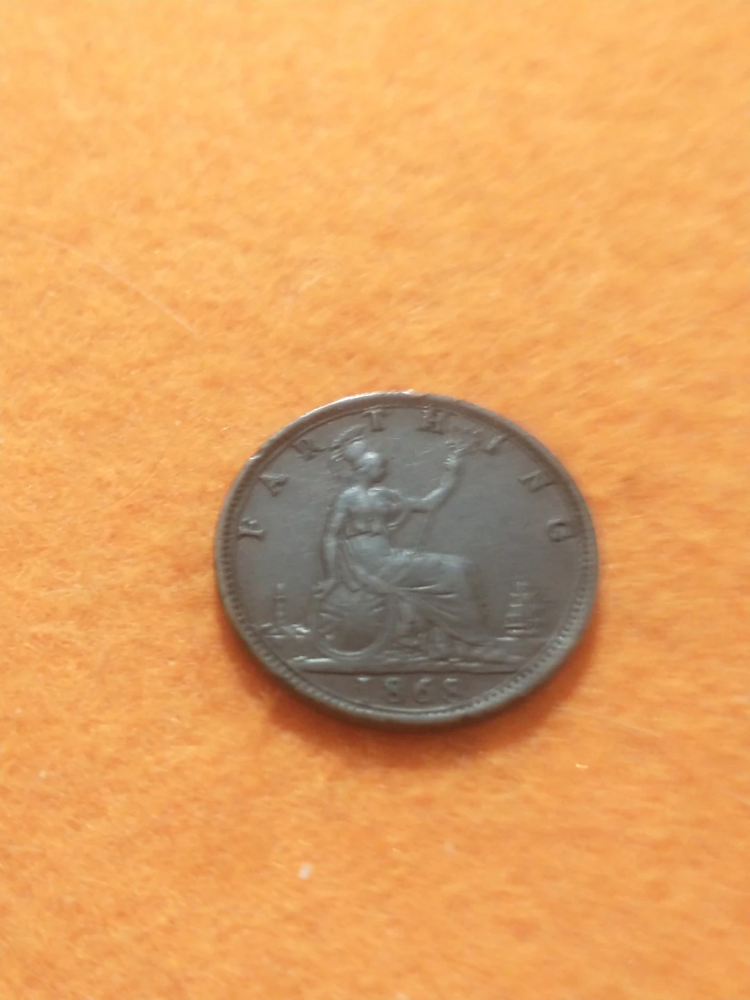 1868 England Victoria Farthing  KM #747 - photo 2