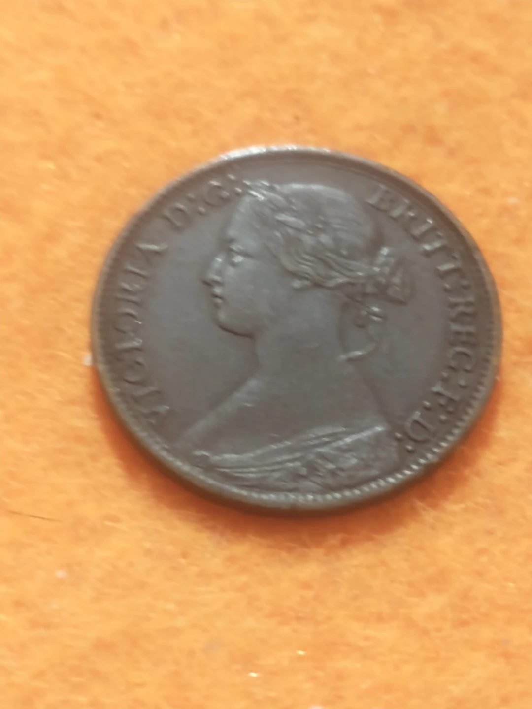 1868 England Victoria Farthing  KM #747 - photo 3