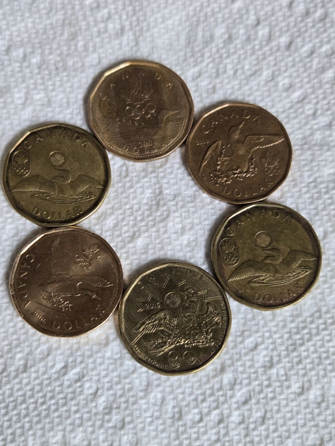 6 Canadian Dollar Coins