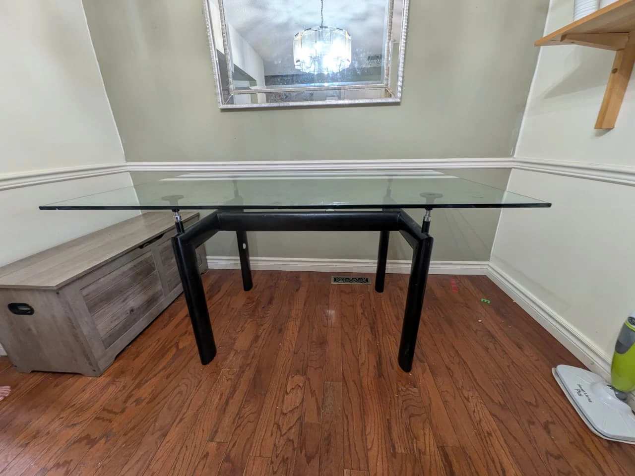 Glass Dining Table with Black Frame - photo 3