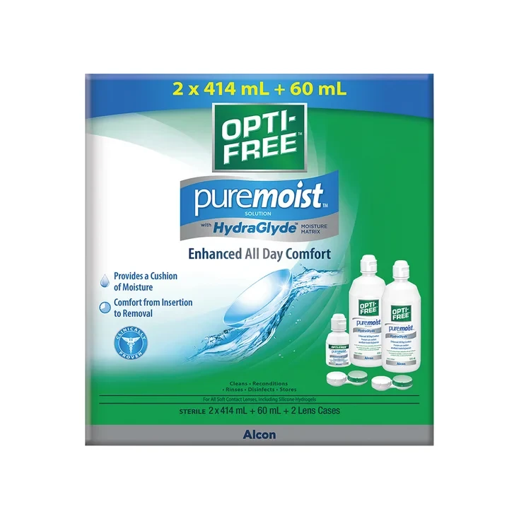 Opti-Free PureMoist Contact Lens Solution, 2 x 414 mL + 60 mL - photo 2