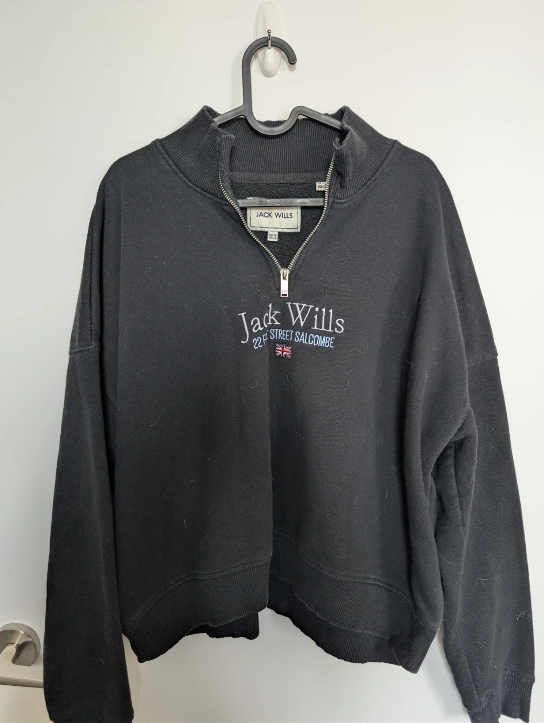 Jack Wills Black 1/4 Zip Sweatshirt - Black