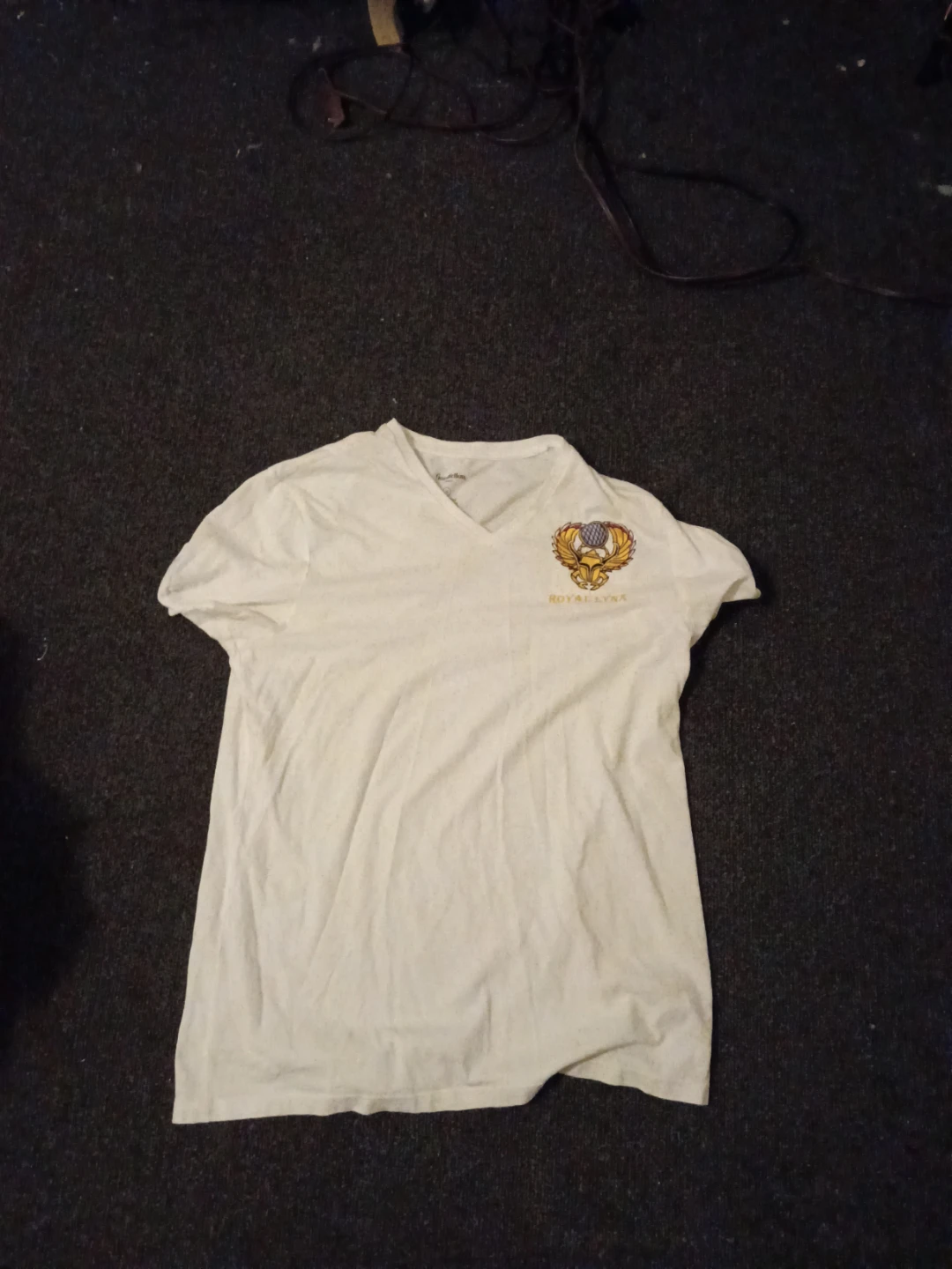 White Royal Lynx V-Neck T-Shirt