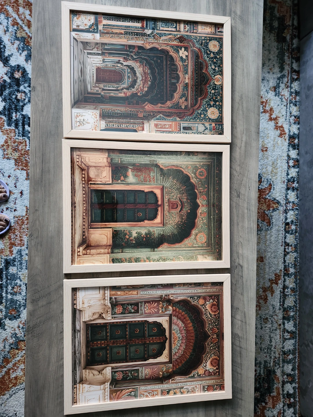 Set of 3 Framed Prints - Indian Doorway Architecture - photo 3