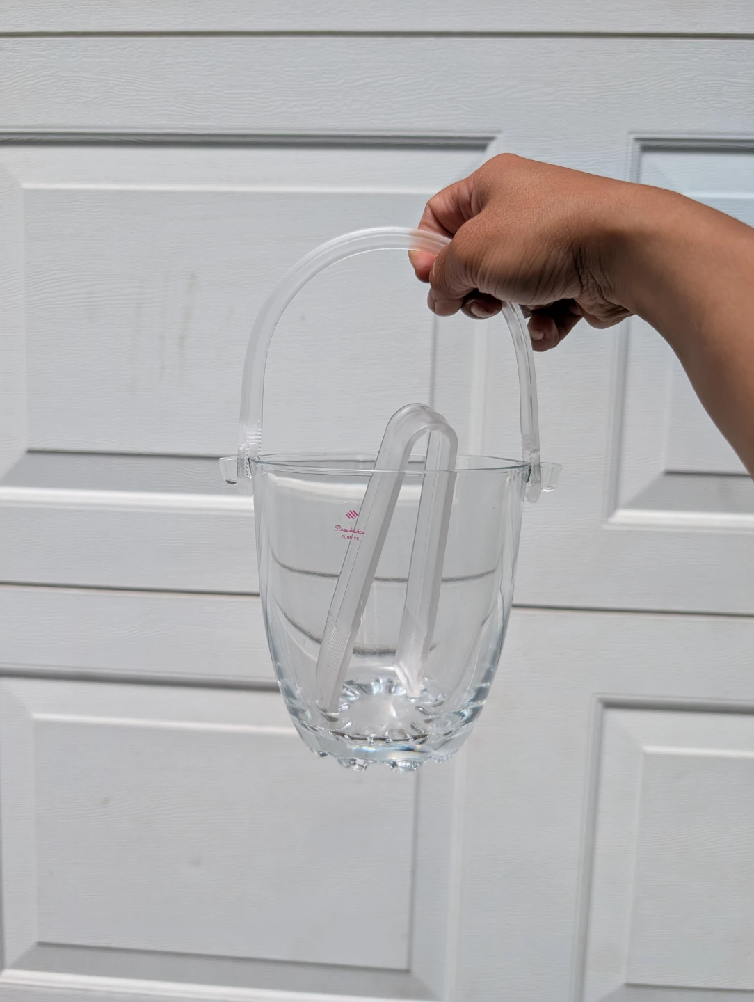 Pasabahce Glass Ice Bucket with Tongs