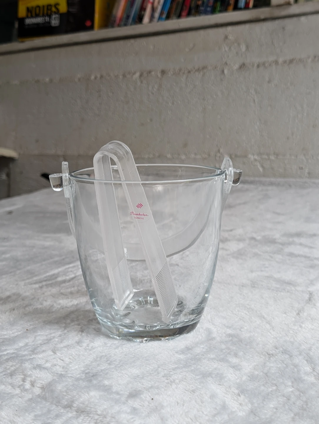 Pasabahce Glass Ice Bucket with Tongs - photo 3