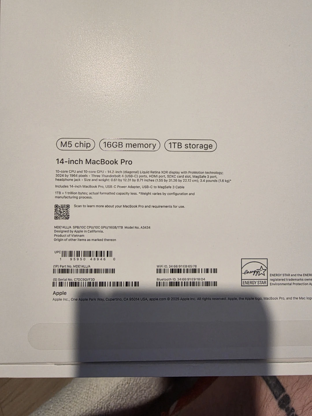 Apple MacBook Pro 14-inch M5 Chip 16GB RAM 1TB Storage - photo 2
