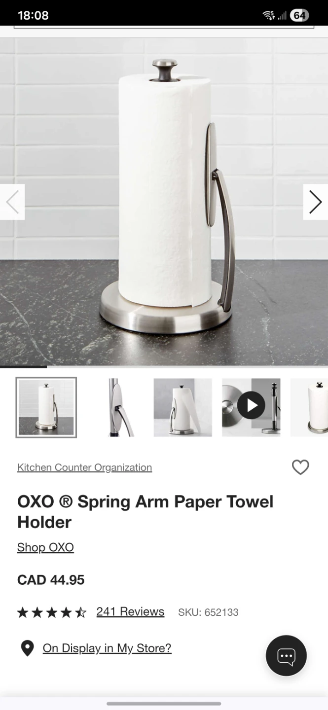 OXO ® Spring Arm Paper Towel Holder