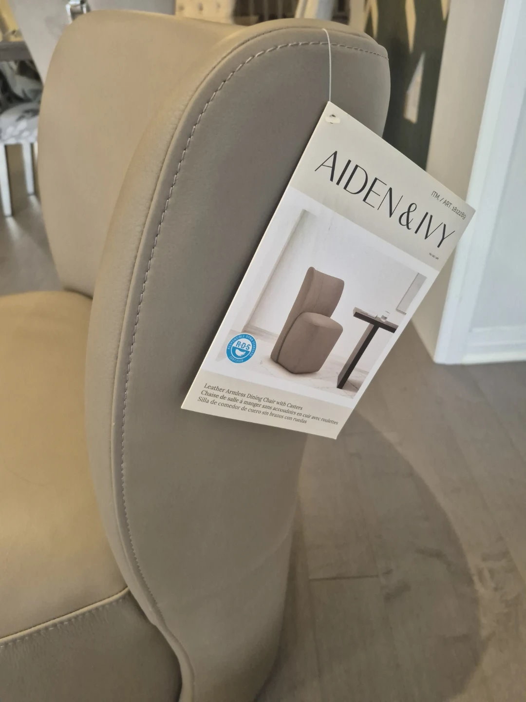 Aiden & Ivy Blair Leather Armless Accent Chair - photo 2