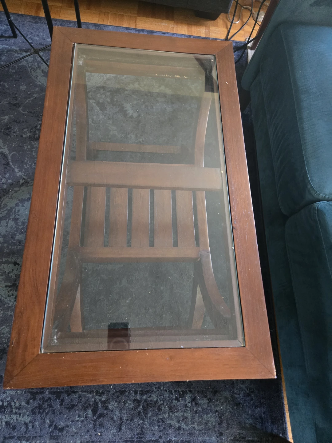 Wooden Coffee Table with Glass Top - photo 4