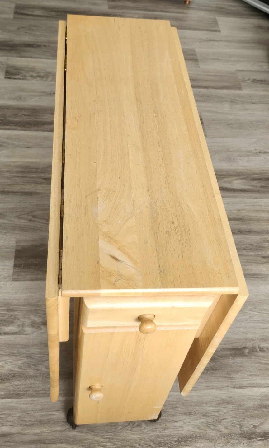 Light Wood Folding Table with 4 Chairs