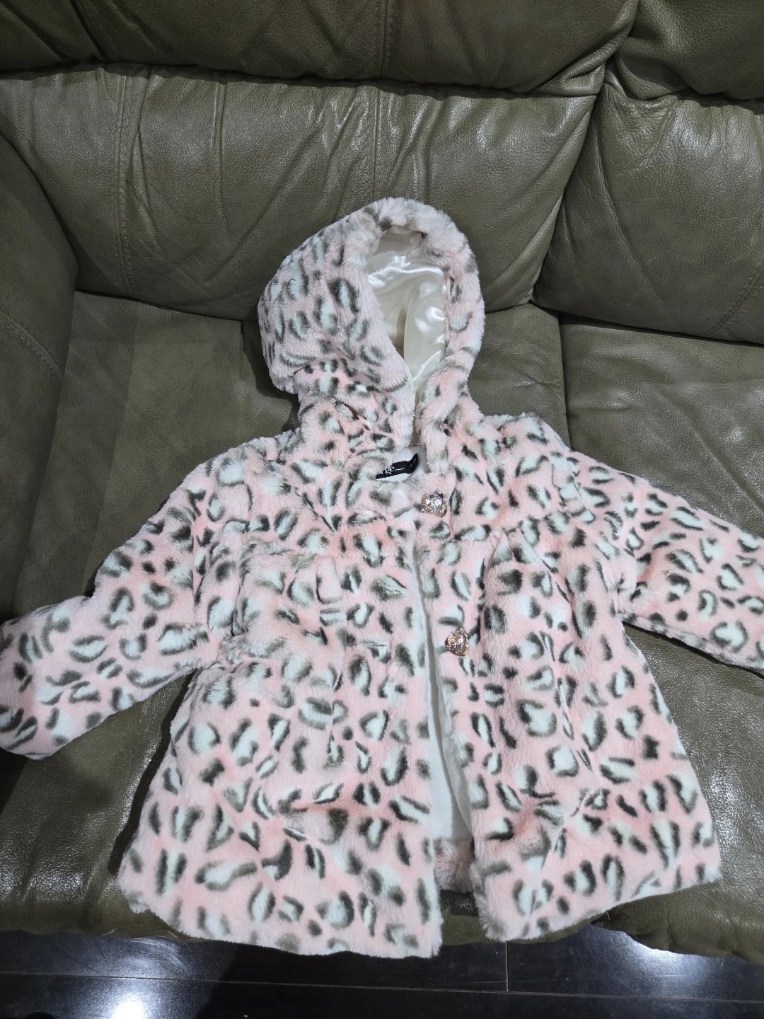 Girls Faux Fur Hooded Coat