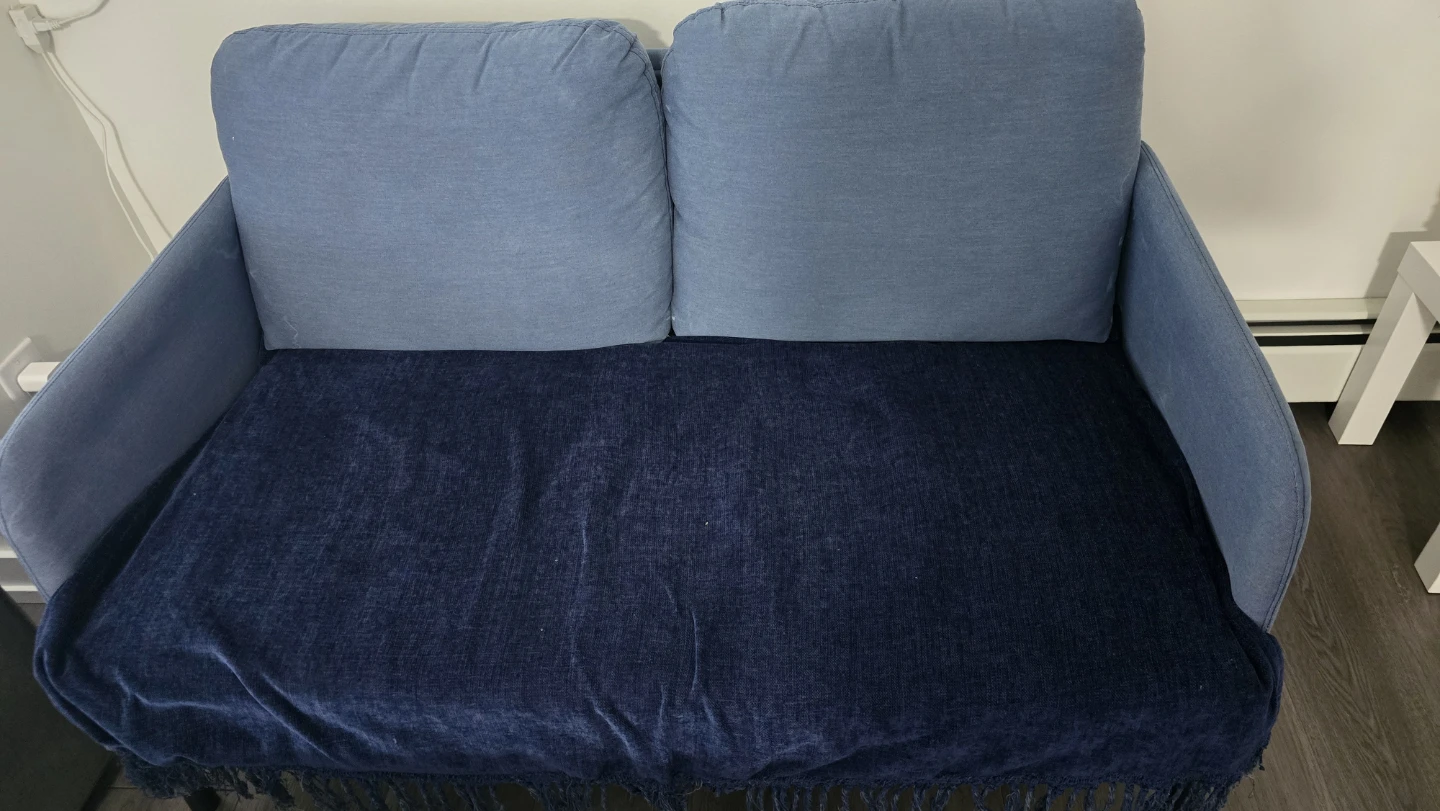 Blue 2-seater loveseat sofa - photo 2