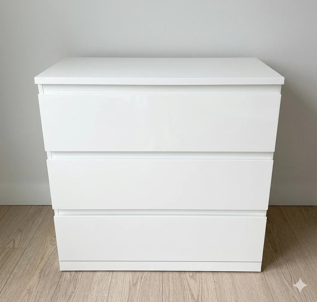 IKEA MALM 3-Drawer Chest, White,