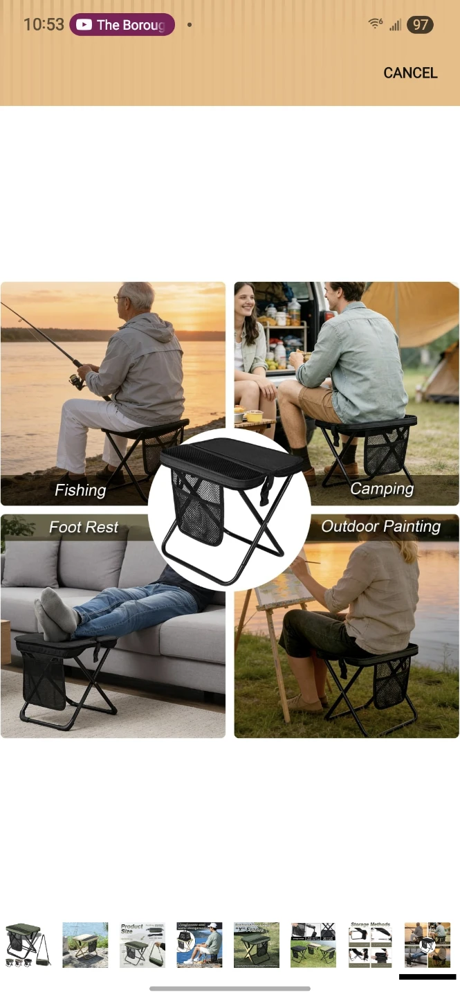 Hyckuo Foldable Backpack Stool - Green - photo 5