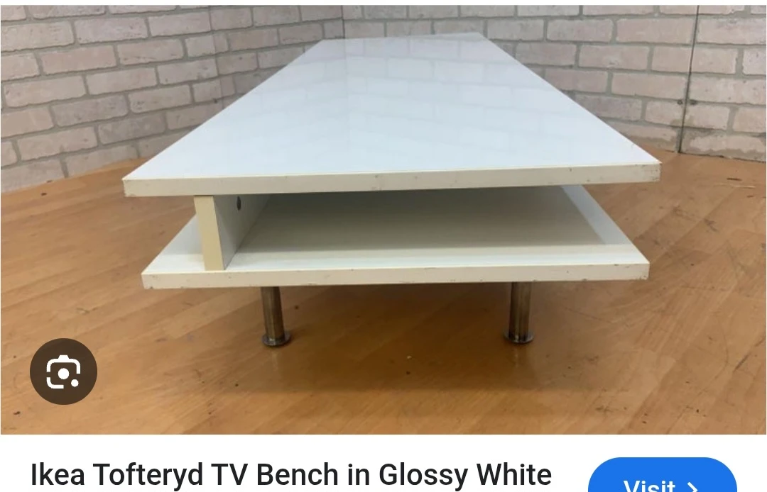 Ikea Tofteryd TV Bench - Glossy White - photo 3