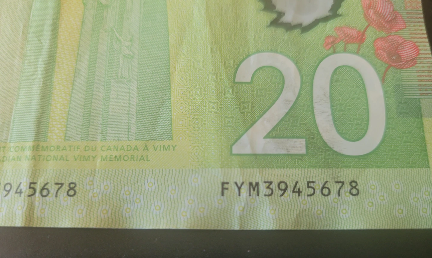 Broken / Scrambled/ Fancy Ladder $20 bill / note