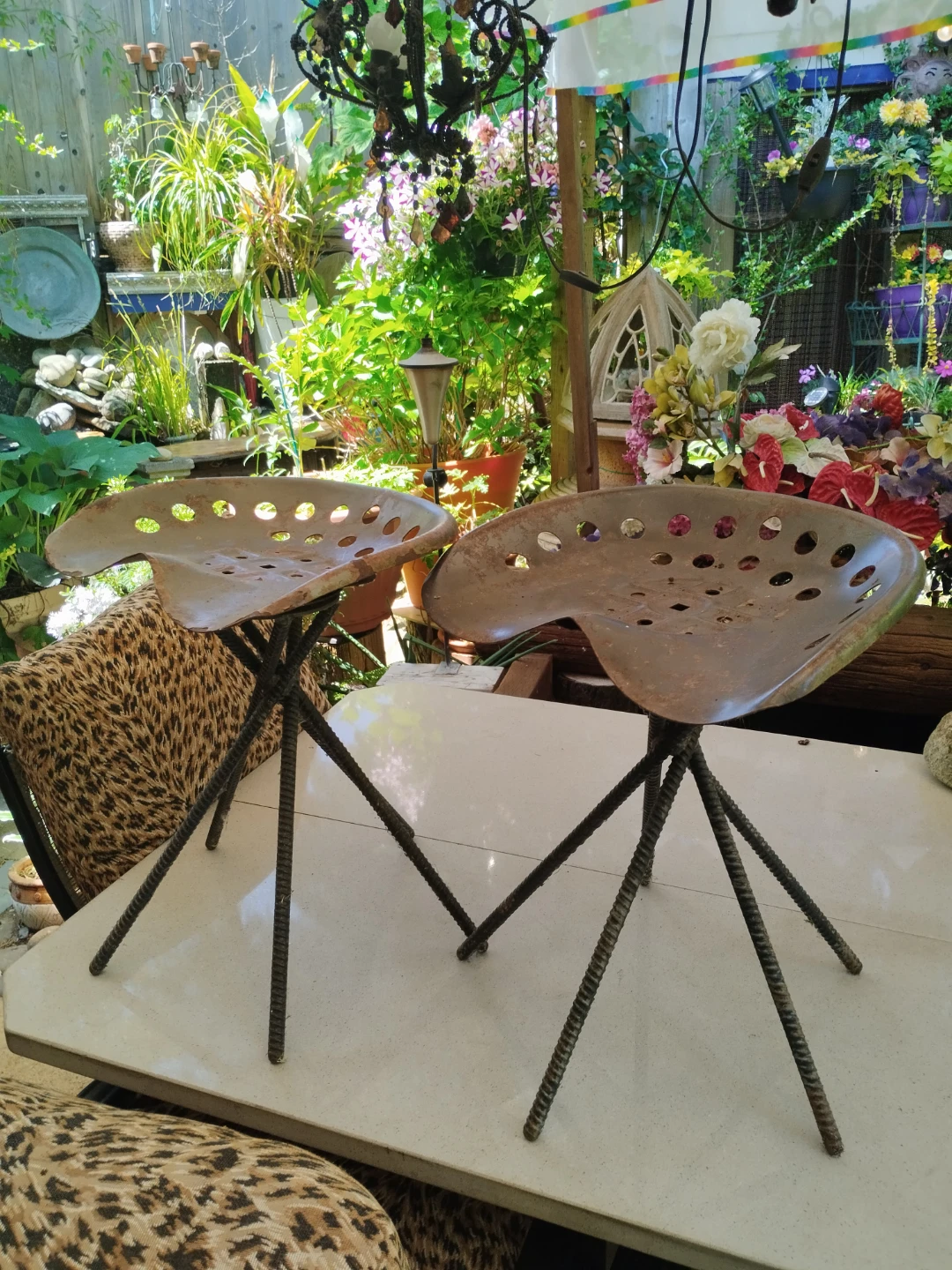 Vintage Tractor Seat Stools - Set of 2