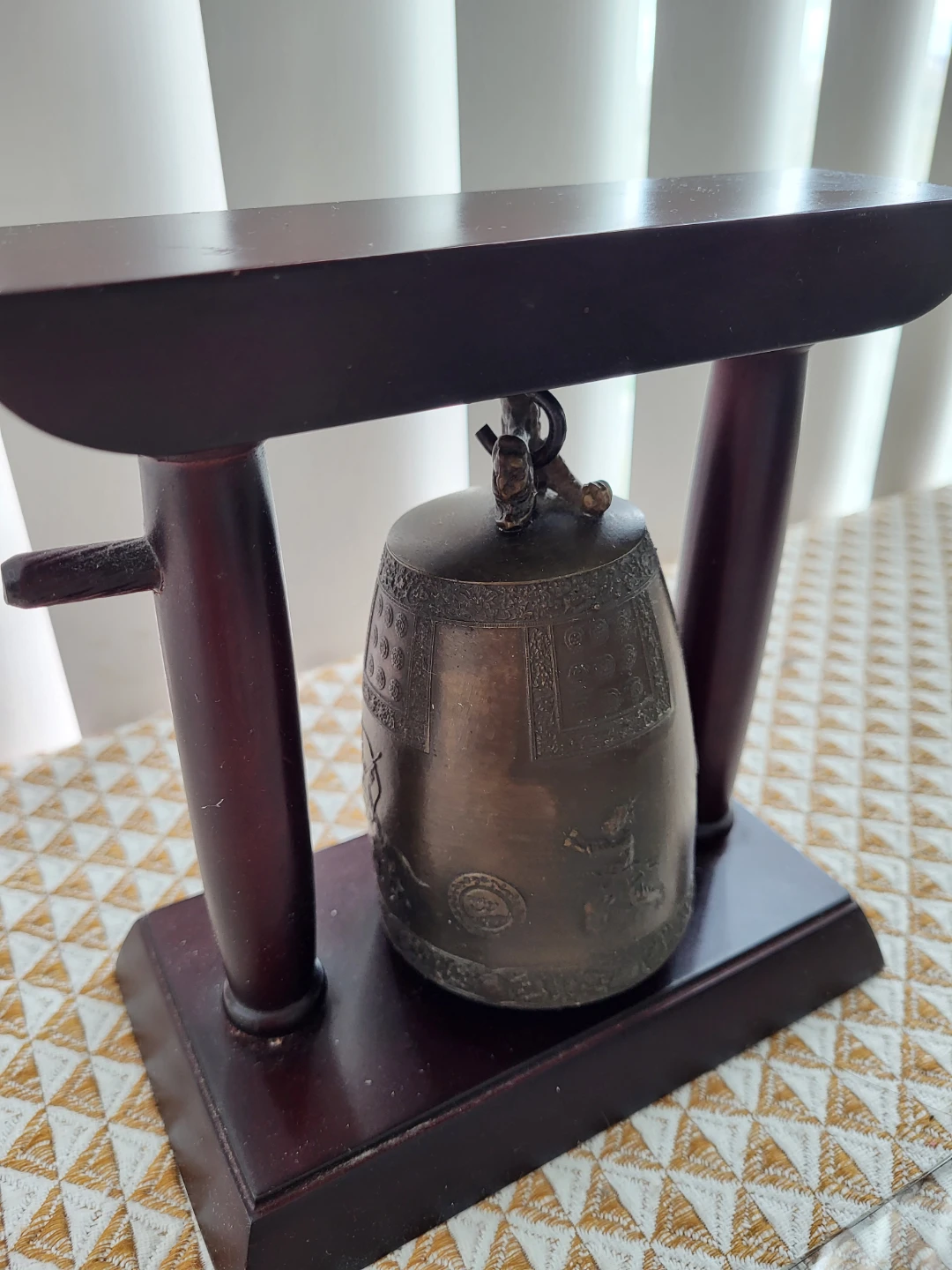 Vintage Decorative Bell with Wooden Stand