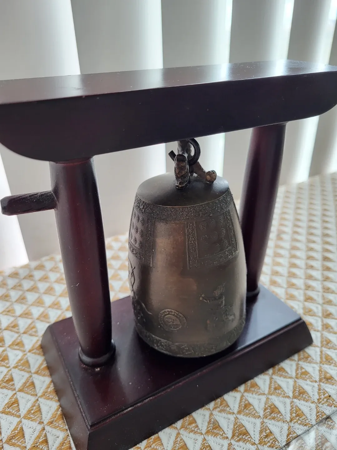 Vintage Decorative Bell with Wooden Stand