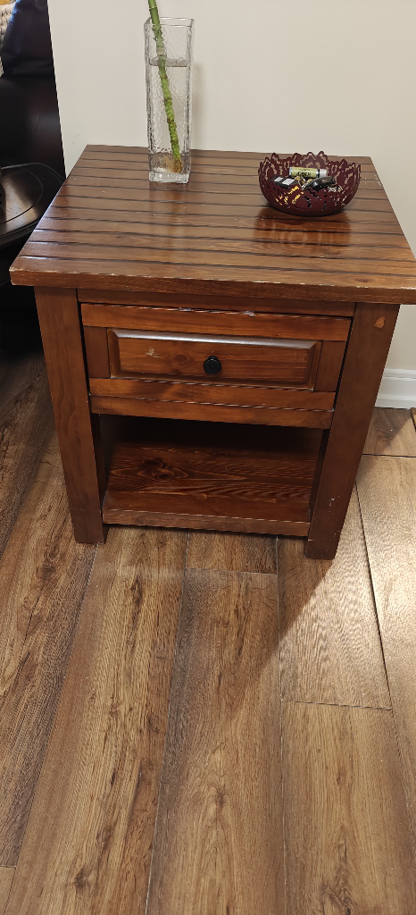 Wooden Side Table with Drawer