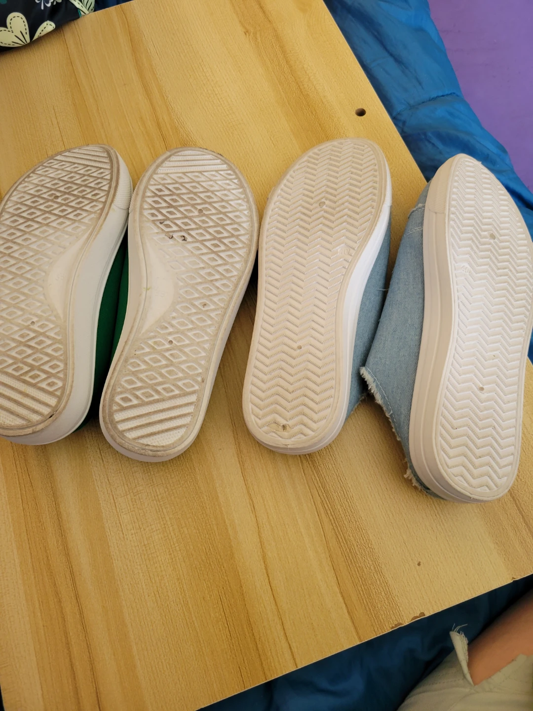 Women's Canvas Sneakers - Green & Denim Blue - photo 2