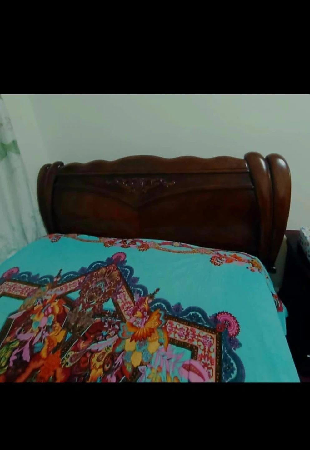 Wooden Bed Frame with Headboard full size bed