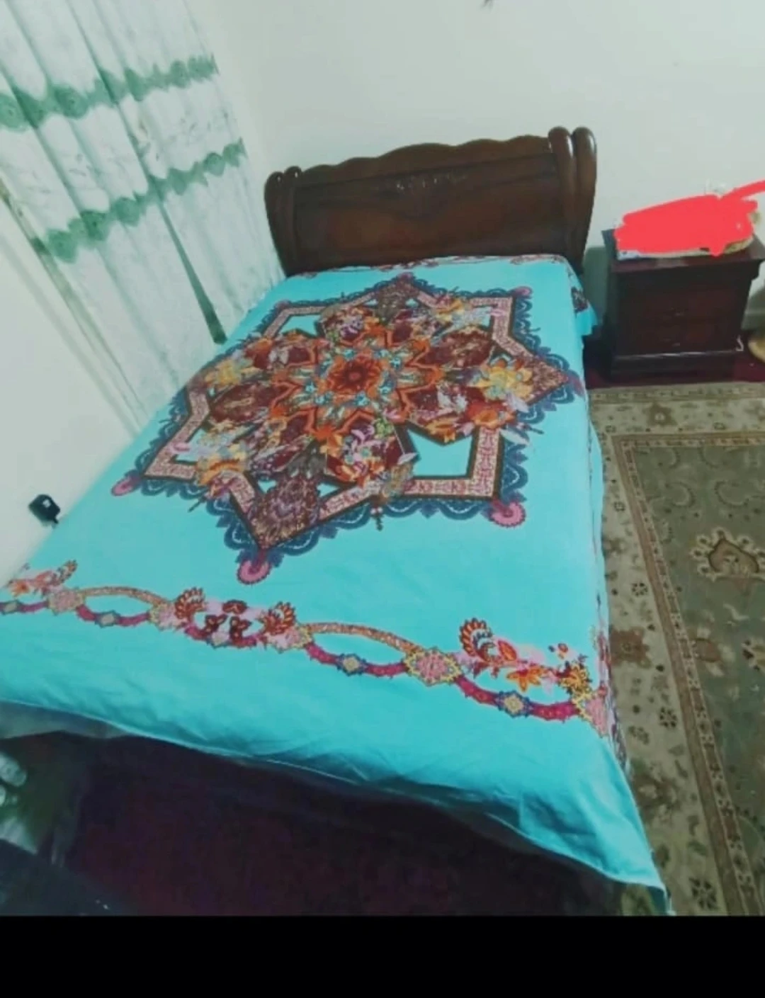 Wooden Bed Frame with Headboard full size bed - photo 2
