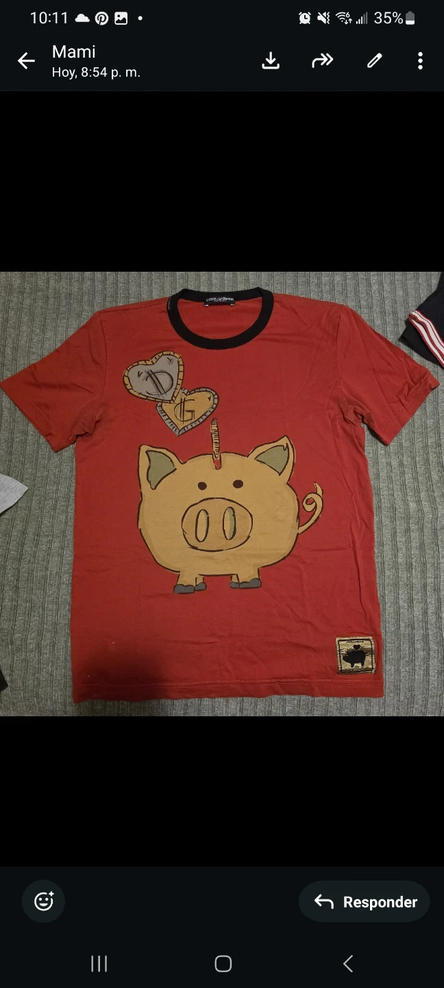 Dolce & Gabbana Red Pig Graphic T-Shirt