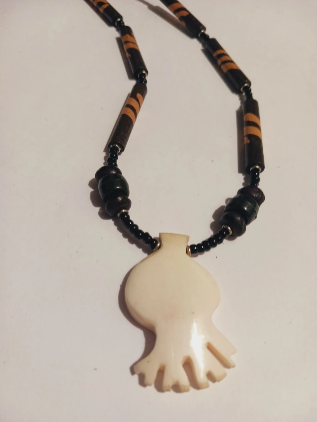 Beautiful Carved Pendant with Beaded Necklace - photo 4