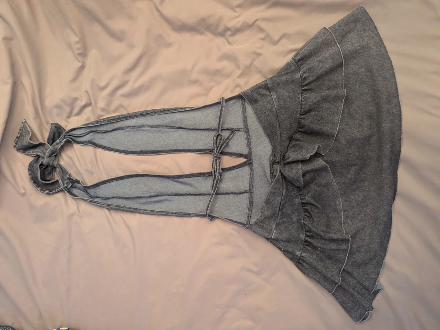 Denim Halter Top with Ruffle Skirt - photo 2