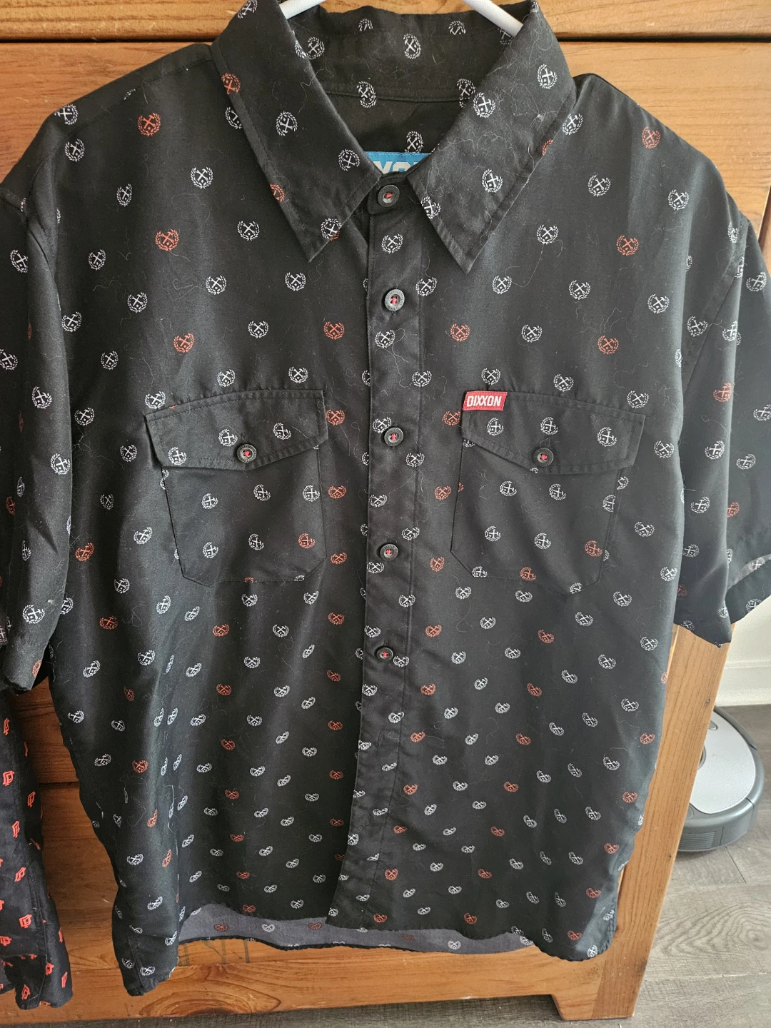 DIXXON Flannel Company Button-Up Shirt - Black/Red/White Pattern