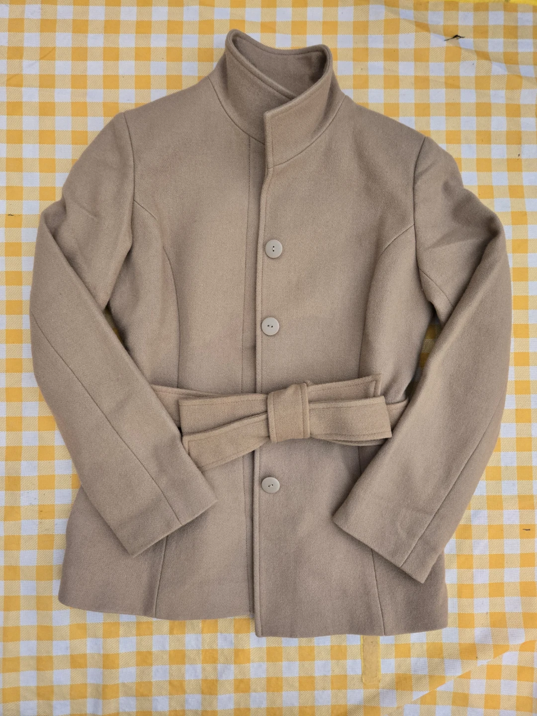 Women's Camel Wool Blend Belted Coat