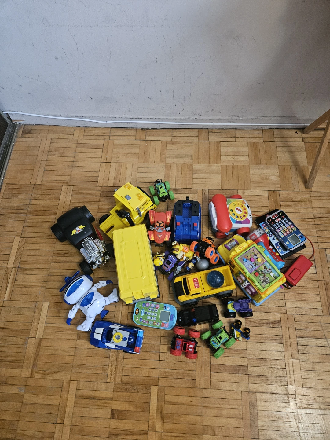 Assorted Toy Cars, Phones, and Robot - photo 2