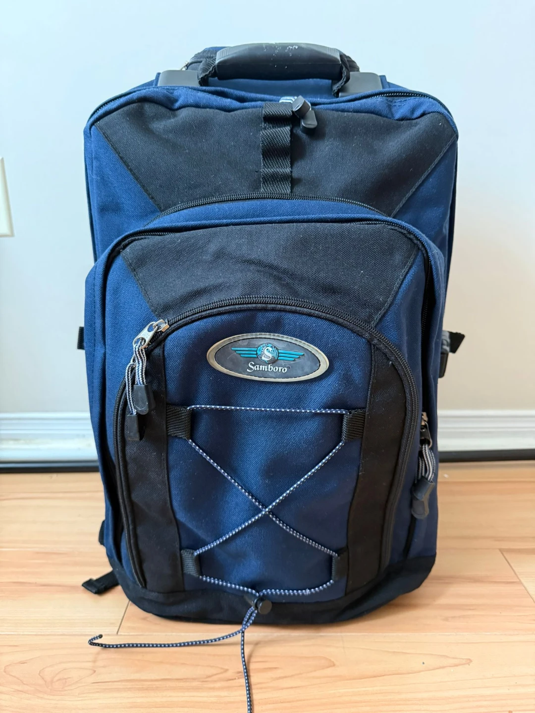 Samboro Blue Rolling Suitcase with Detachable Backpack - photo 3