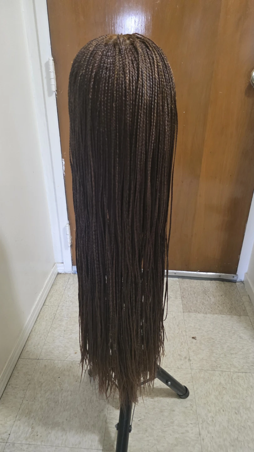 Braided Wig - Long Brown Micro Braids