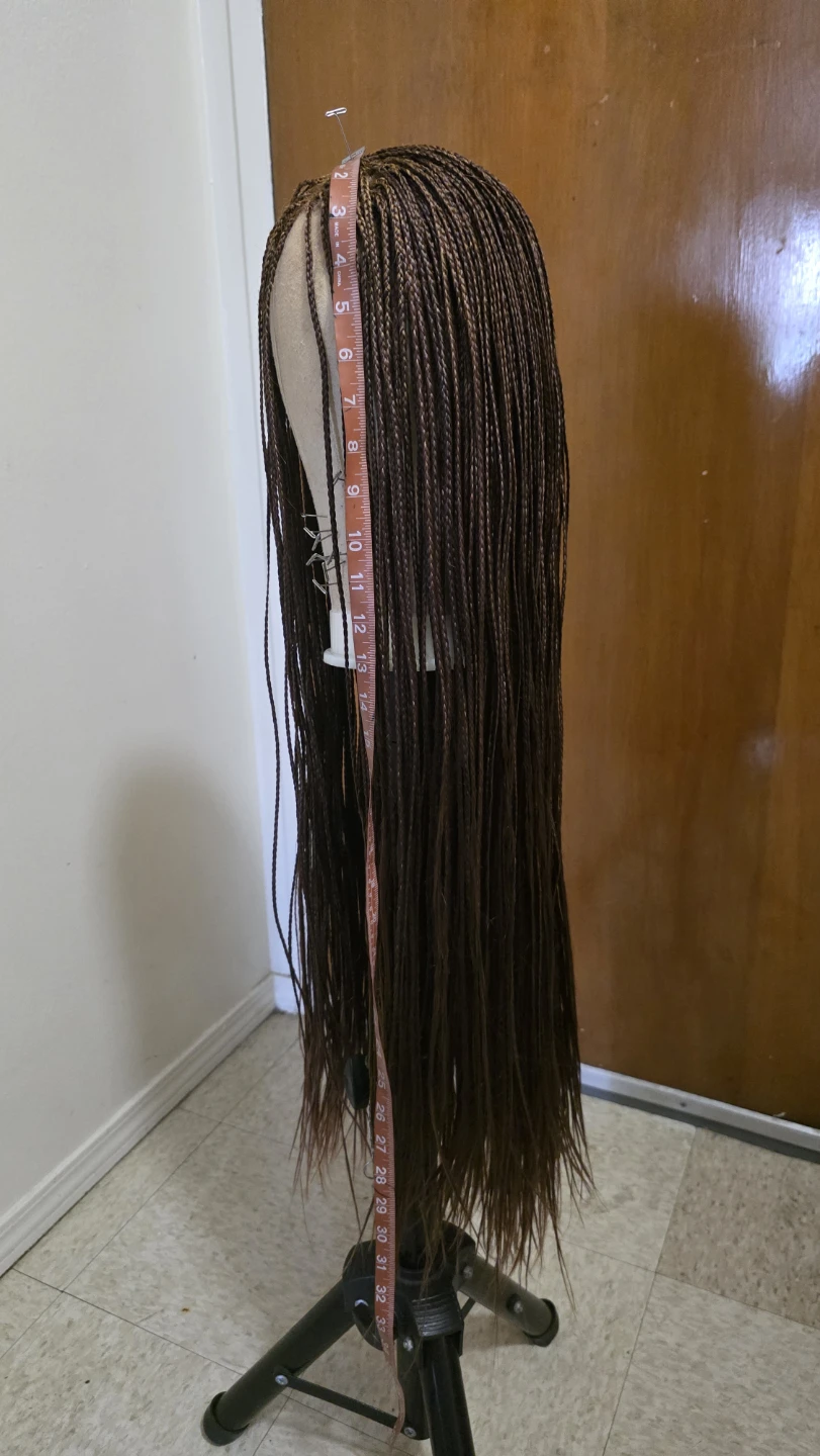 Braided Wig - Long Brown Micro Braids - photo 3