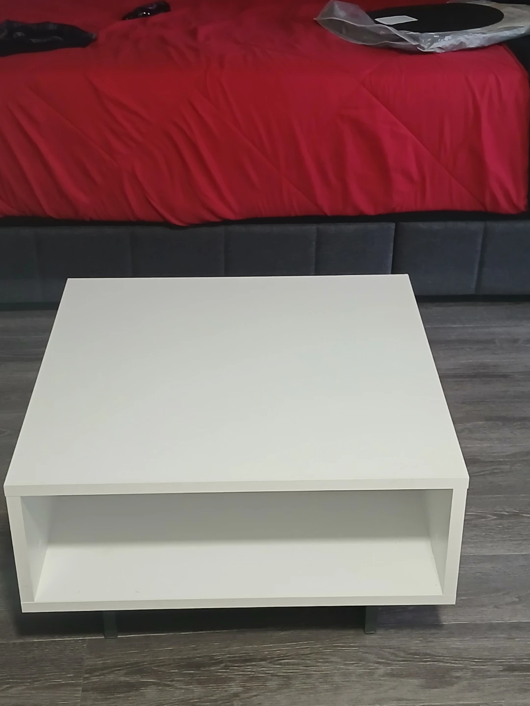 White Coffee Table with Storage Shelf - photo 4