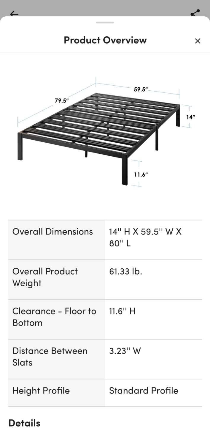 FOR FREE! Queen Heavy Duty Steel Platform and mattress - photo 2