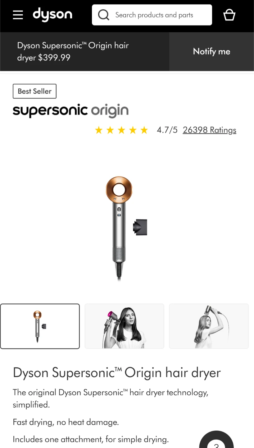 Brand New Unopened Dyson Supersonic Origin Hair Dryer Gift