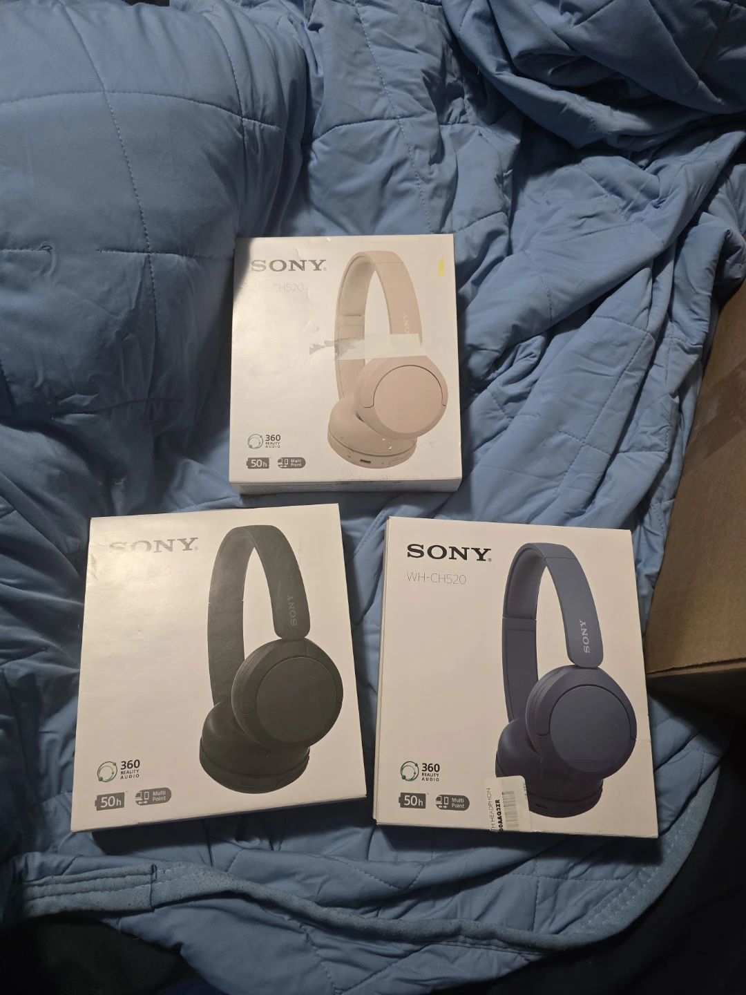 Sony WH-CH520 Wireless Headphones (Black, Beige, Blue)