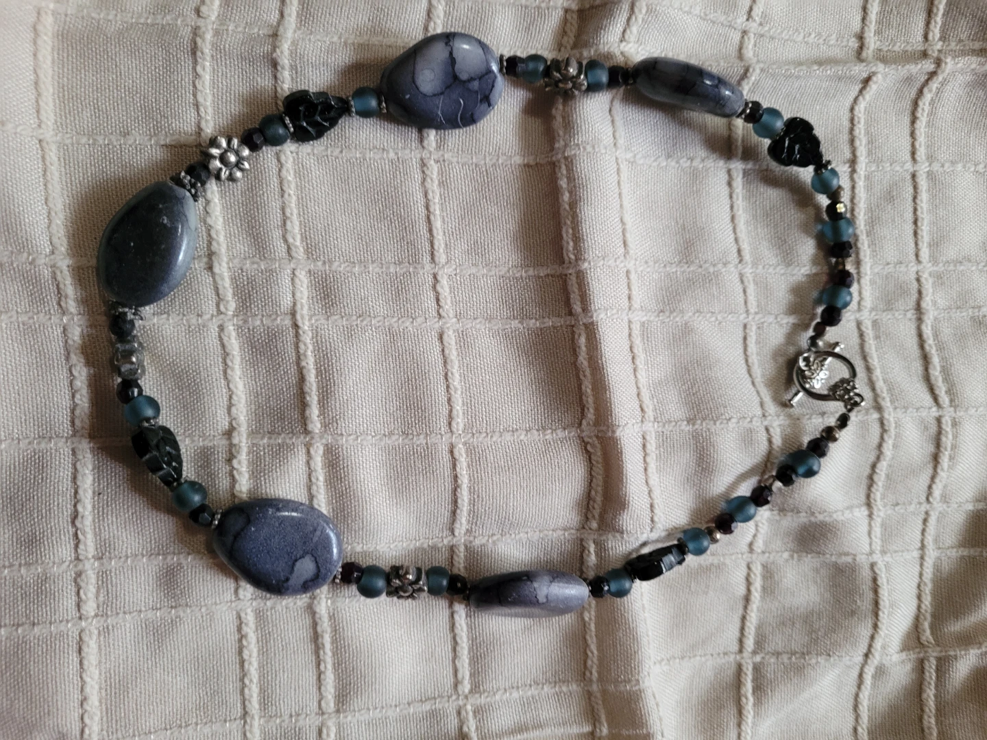 Grey Stone Bead Necklace