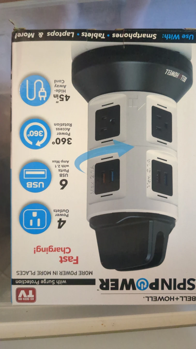 Bell+Howell SpinPower Surge Protector Power Strip - photo 4